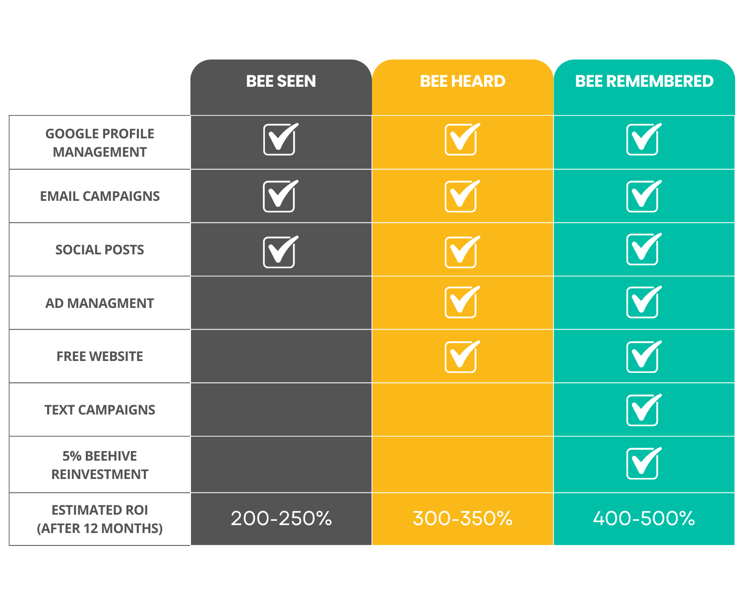 Beehive Local strategy comparisons for local digital marketing